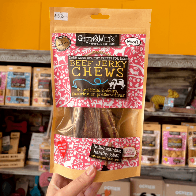 Green & Wild’s Beef Jerky Chews 100g