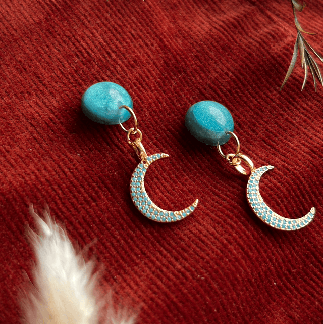 Turquoise Moon Earrings