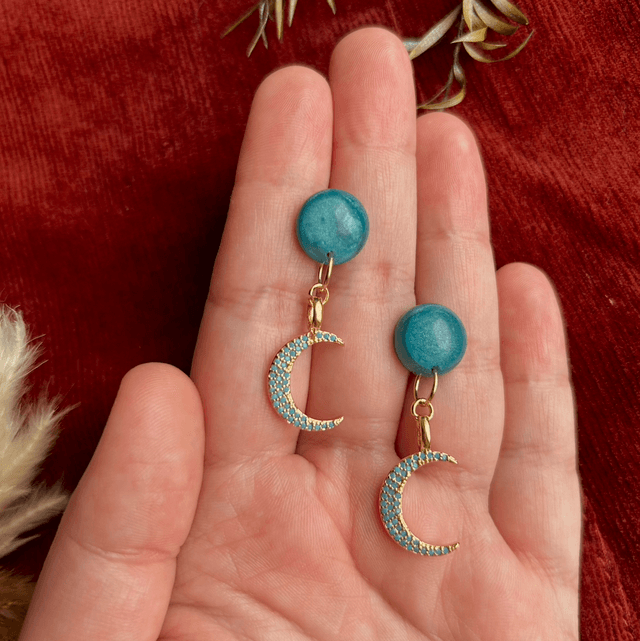 Turquoise Moon Earrings