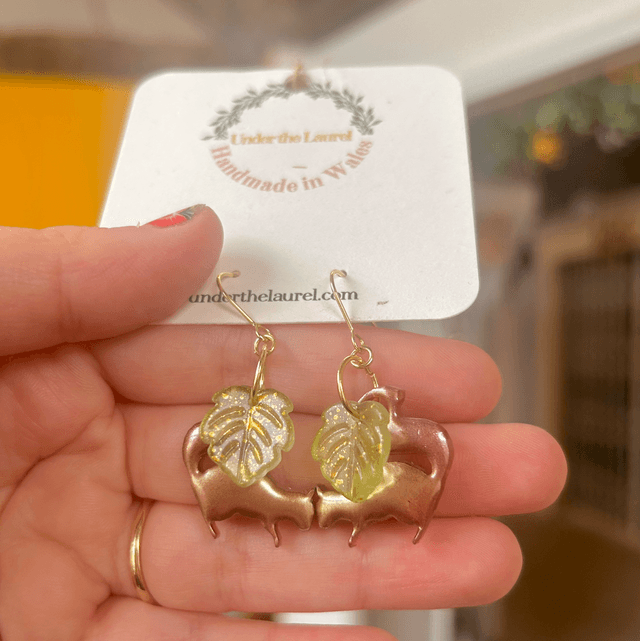Squirrel and Leaf Earrings