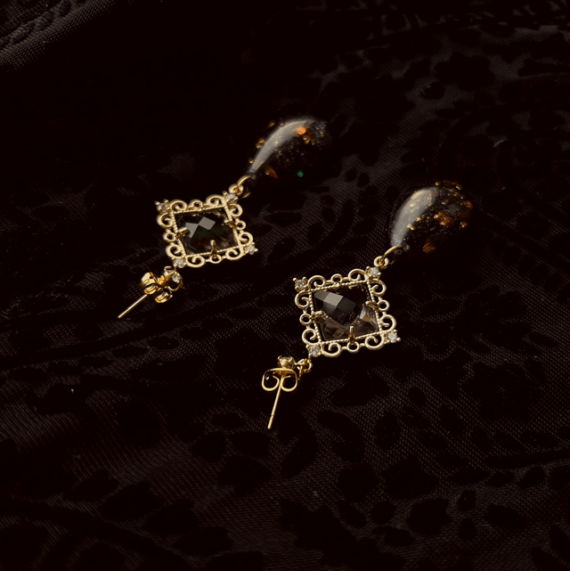 Ornate Crystal Teardrop Earrings 