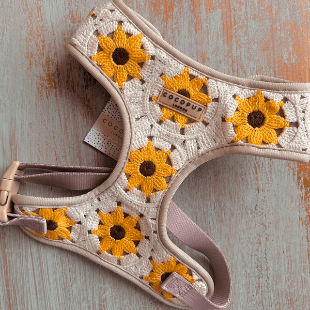 Cocopup London Sunflower Patch Adjustable Neck Harness - Medium