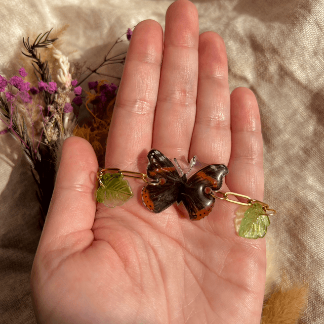 Red Admiral Butterfly Bracelet 