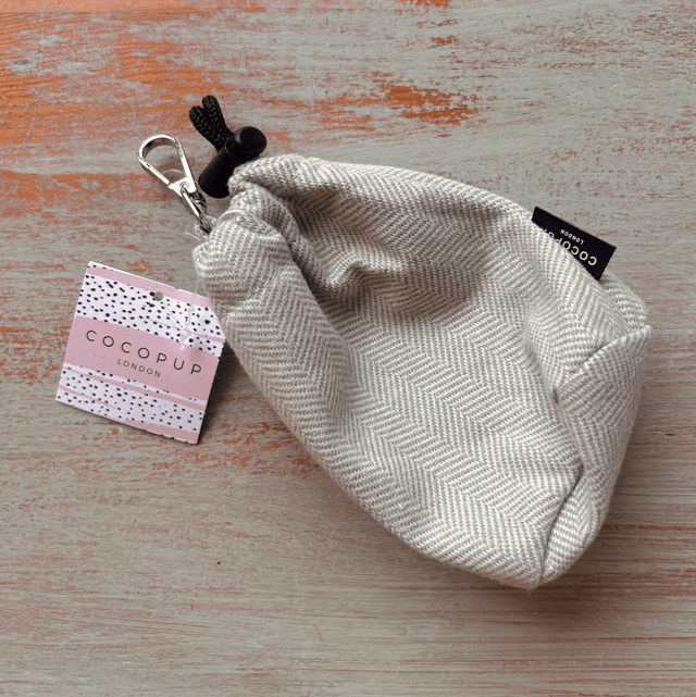 Cocopup London Drawstring Treat Pouch - Sage Tweed