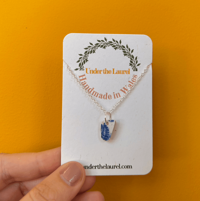 Sea Pottery Dainty Necklace Silver Plated Chain