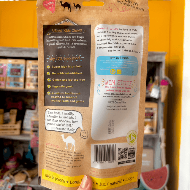 Green & Wild’s Camel Hide Chews 100g