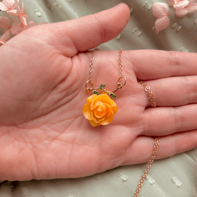 Yellow Rose Necklace