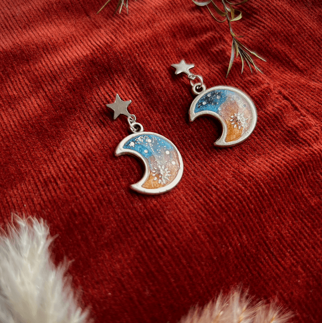 Sunset Celestial Moon Earrings 