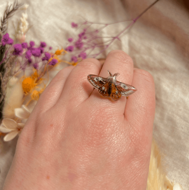 Emperor Moth Ring - Adjustable
