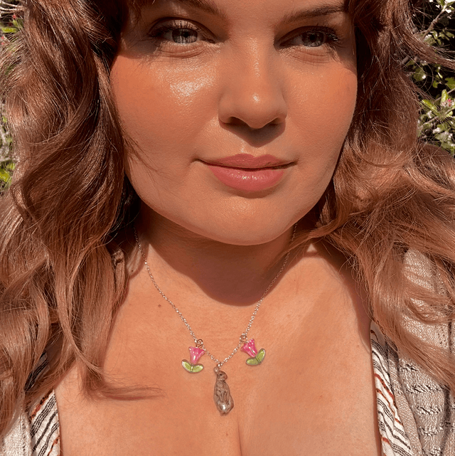 Bunny and Tulip Necklace