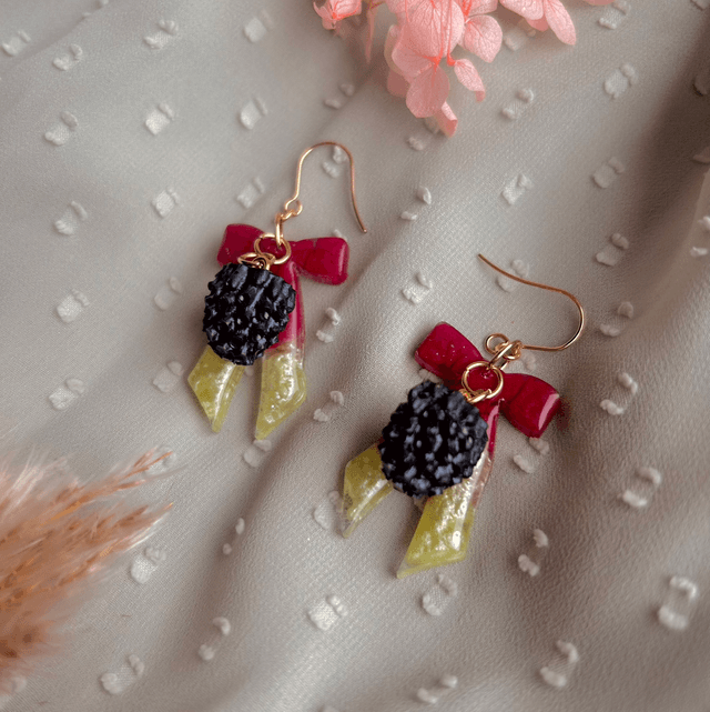 Blackberry Bow Earrings 