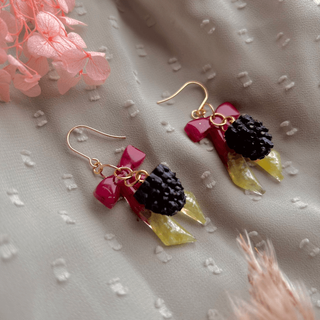 Blackberry Bow Earrings 