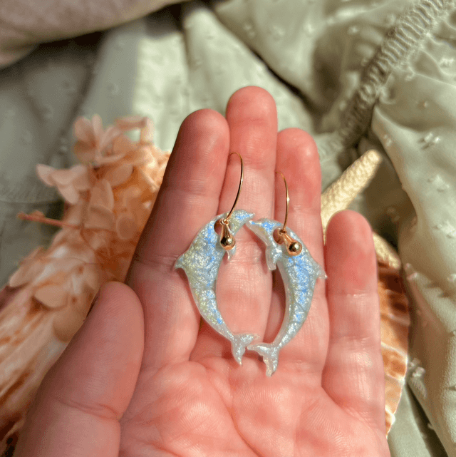 Dolphin Hoop Earrings Gold Plated