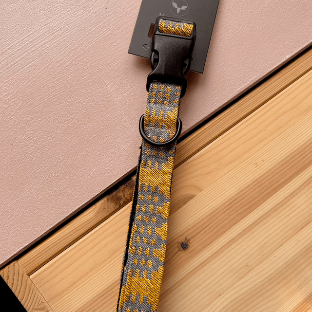 Moose and Co Welsh Tapestry Design Dog Collar Mustard and Grey - Extra Large