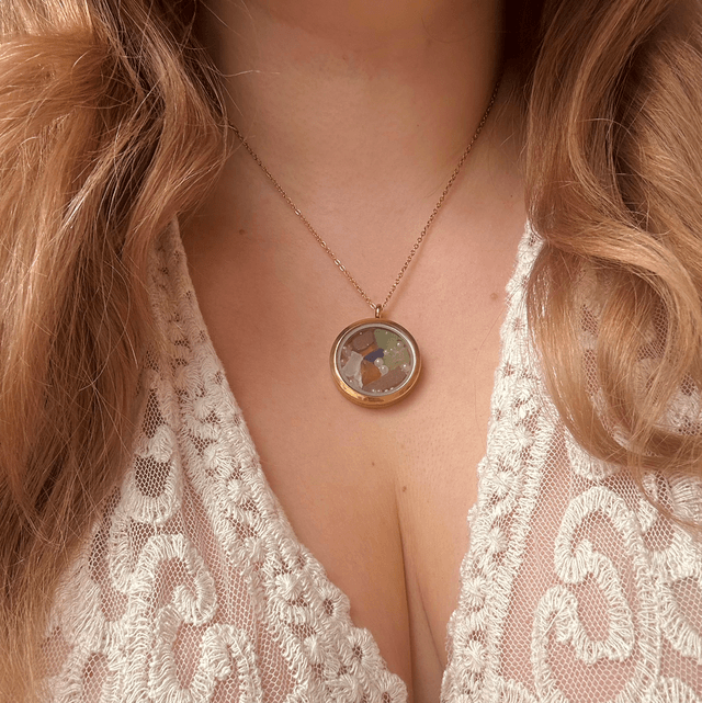 Sea Glass Floating Necklace Stainless Steel