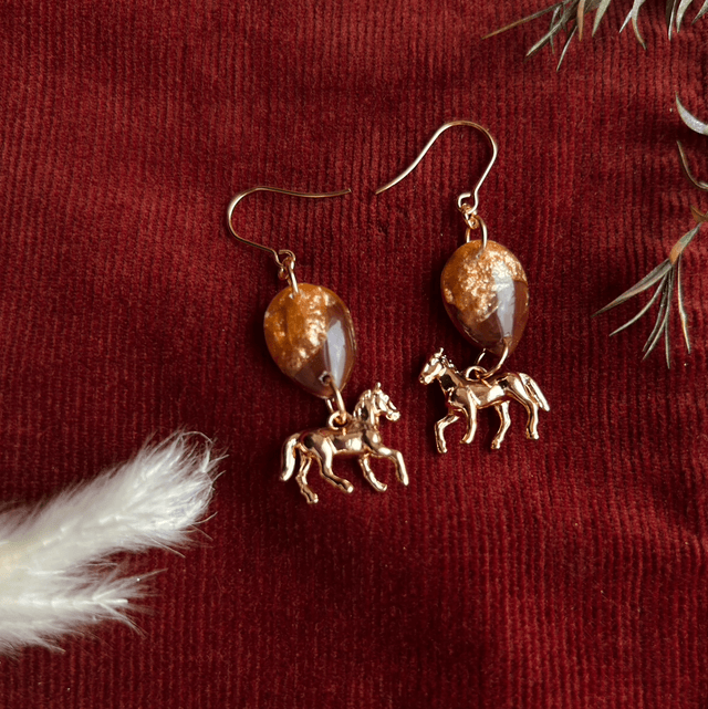 Teardrop Horse Earrings