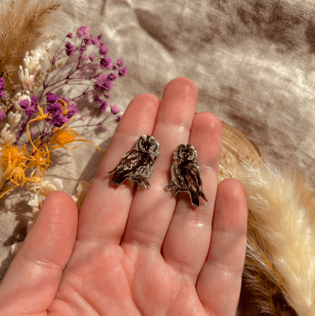 Tawny Owl Stud Earrings