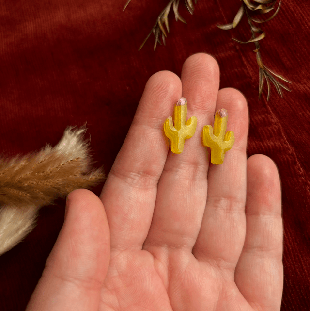 Cactus Flower Stud Earrings