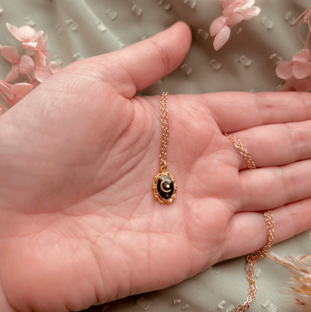 Dark Celestial Pendant Necklace Gold