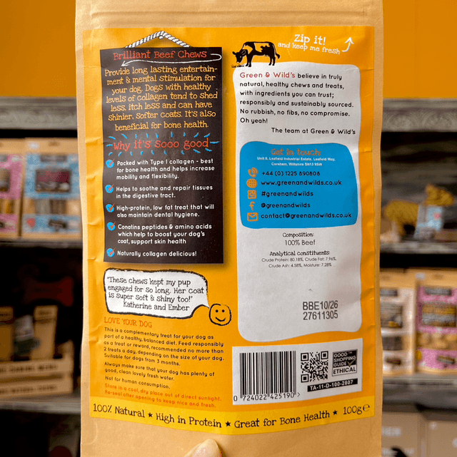 Green & Wild’s Beef Collagen Chews 100g