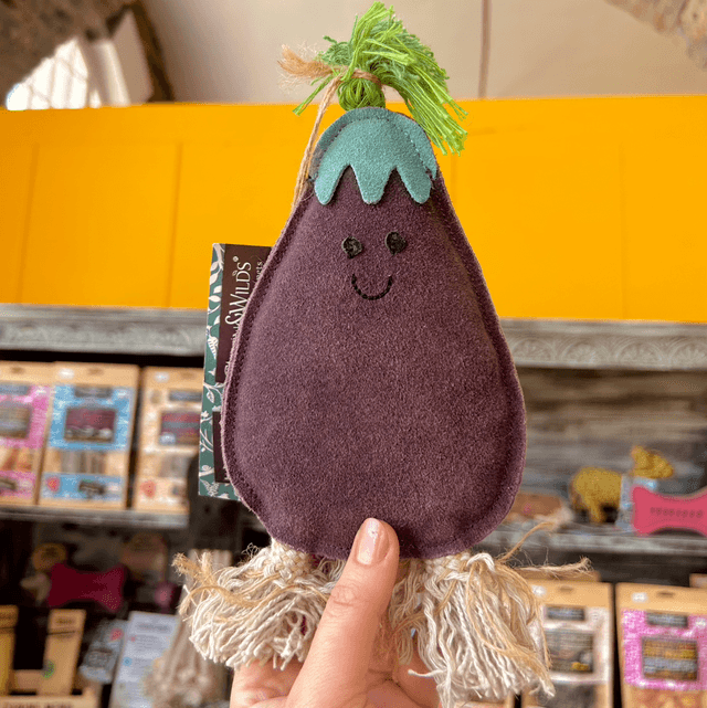 Green & Wild's Austin the Aubergine, Eco Dog Toy