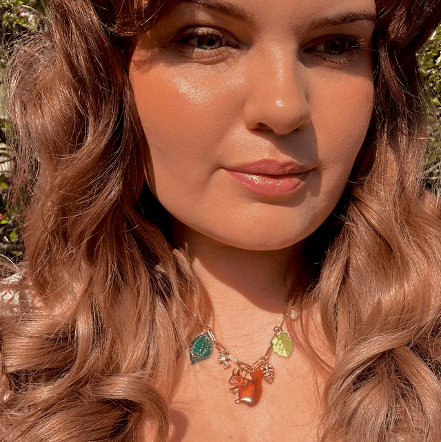 Red Squirrel Charm Necklace