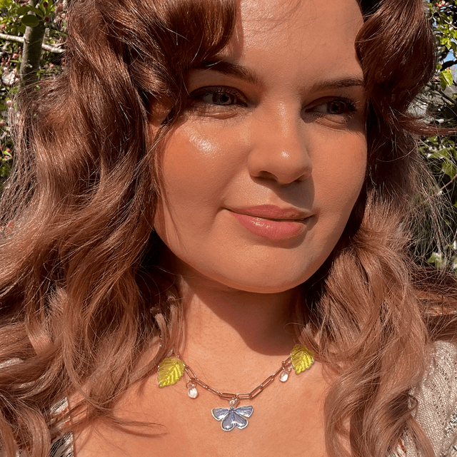 Common Blue Butterfly Charm Necklace