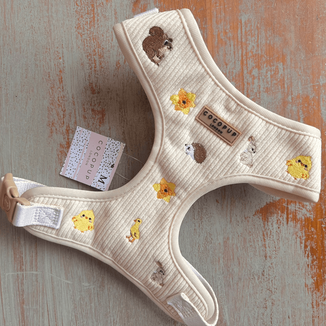 Cocopup London Embroidered Woodland Walkies Adjustable Neck Harness - Medium 