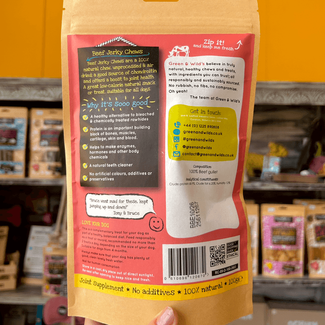 Green & Wild’s Beef Jerky Chews 100g