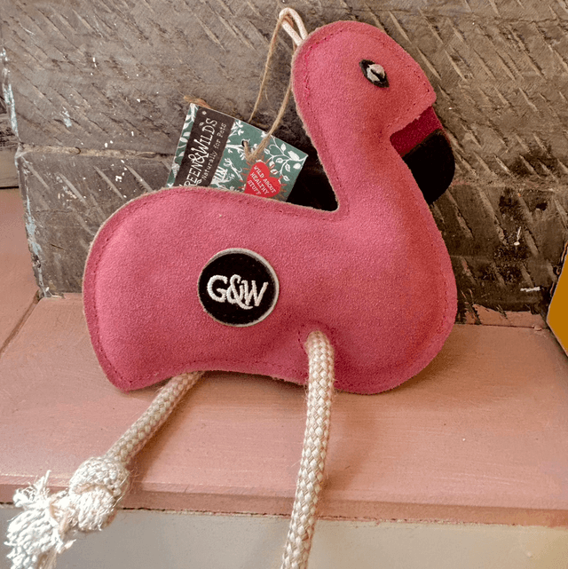 Green & Wild's Floyd the Flamingo, Eco Dog Toy