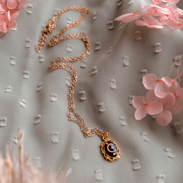 Dark Celestial Pendant Necklace Gold