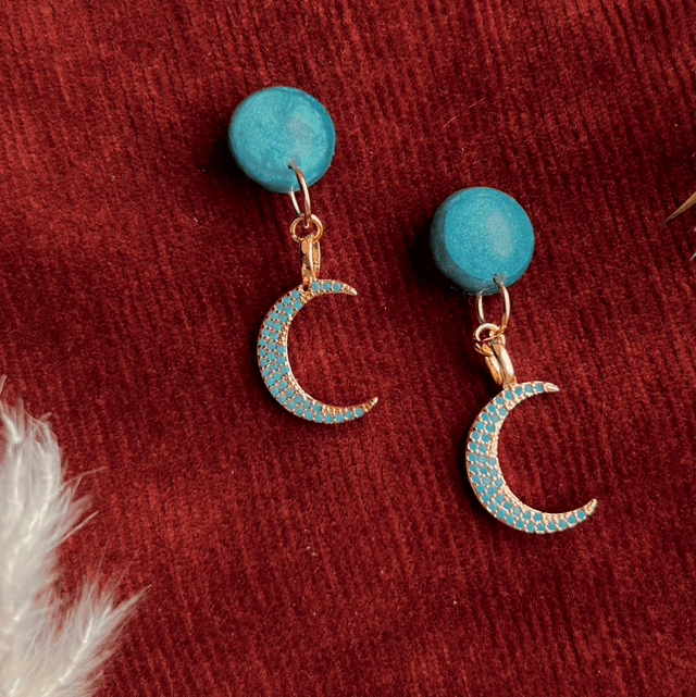 Turquoise Moon Earrings