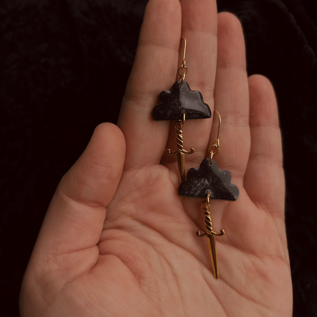 Cloud and Dagger Earrings 