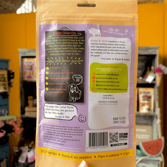 Green & Wild’s Puppy Chew-It’s 80g