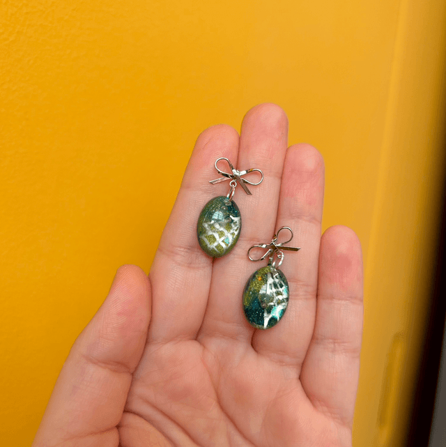 Spiderweb and Bow Stud Earrings 