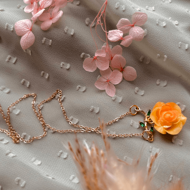 Yellow Rose Necklace