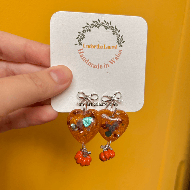 Pumpkin Heart Statement Earrings