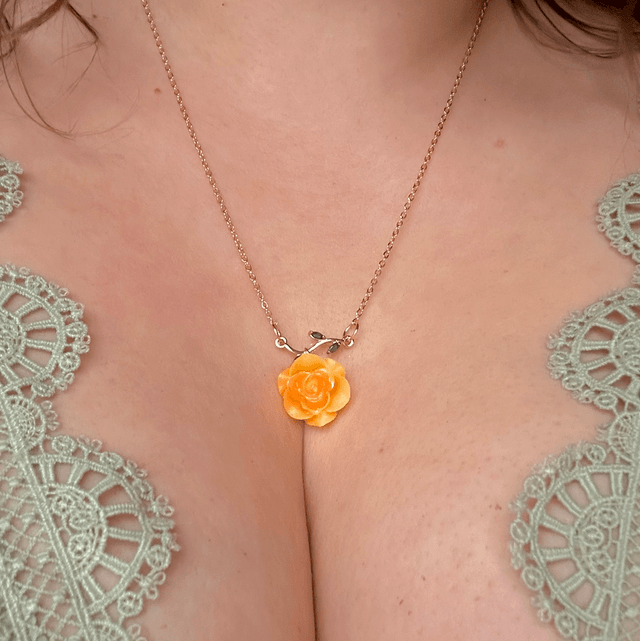 Yellow Rose Necklace