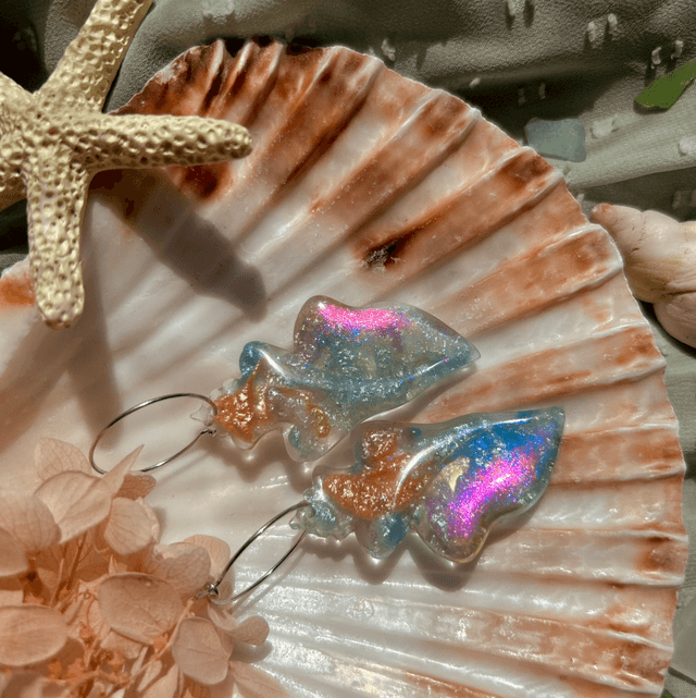 Pastel Multicolour Shell Hoop Earrings 