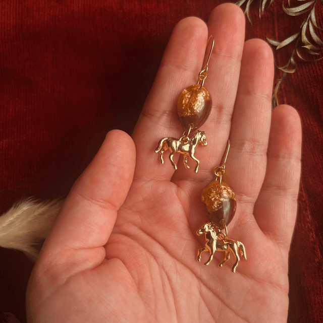 Teardrop Horse Earrings