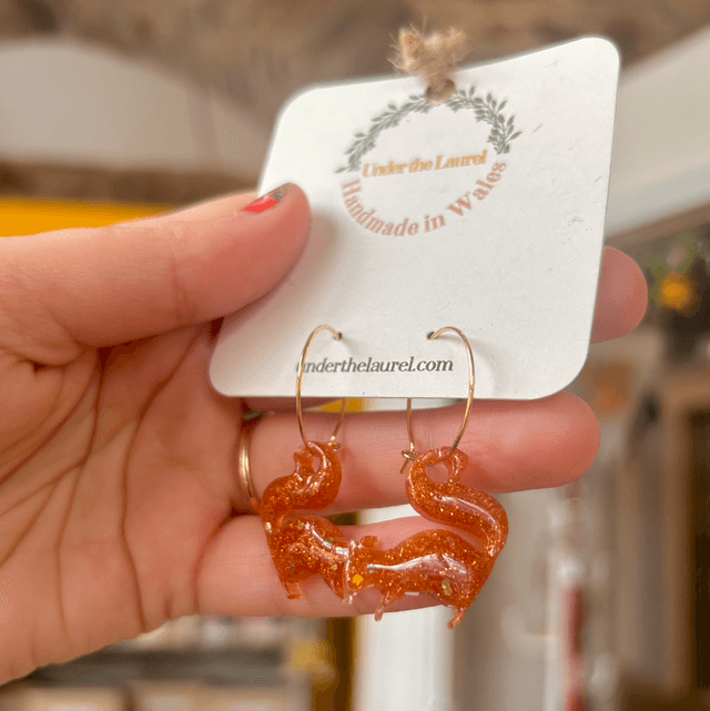 Squirrel Earrings- Copper
