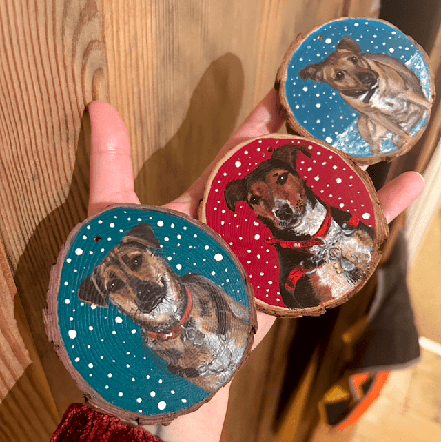 PRE ORDER - Custom Pet Portrait Christmas Decoration 