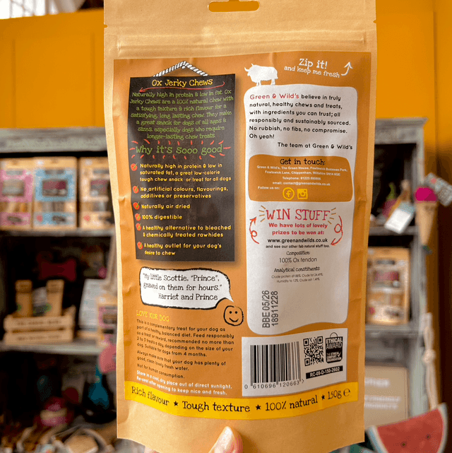 Green & Wild’s Ox Jerky Chews 150g