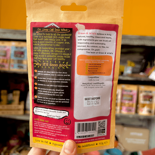 Green & Wild's Ox Liver Deli Bites (Cats) 40g