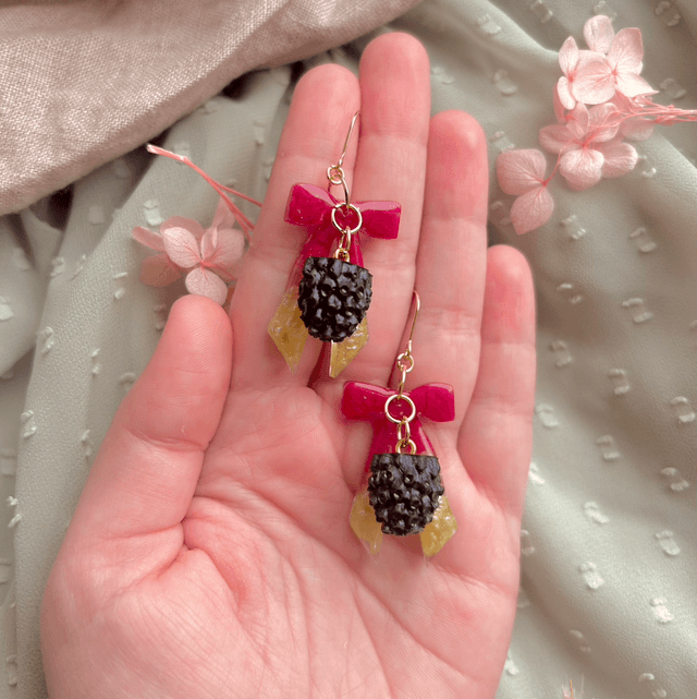 Blackberry Bow Earrings 