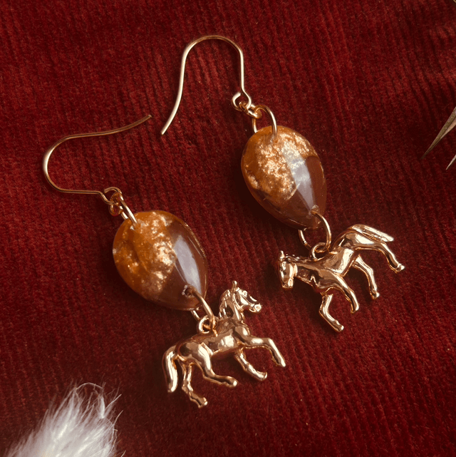 Teardrop Horse Earrings