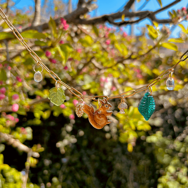 Red Squirrel Charm Necklace