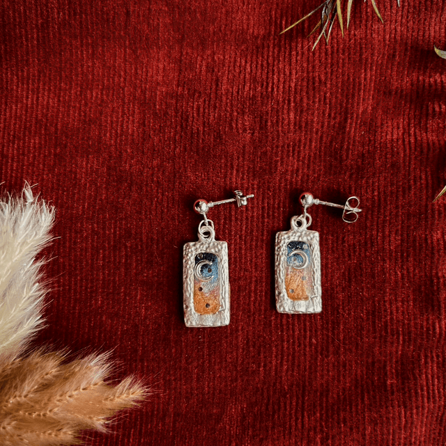 Dainty Sunset Moon Celestial Earrings