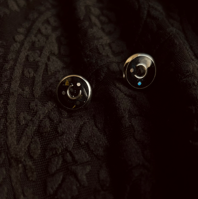 Celestial Stud Earrings Small Silver