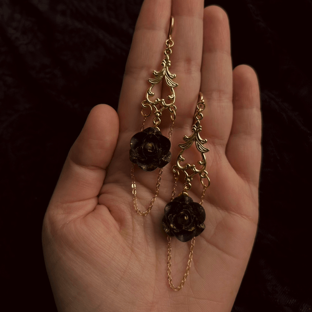 Rose chandelier Earrings